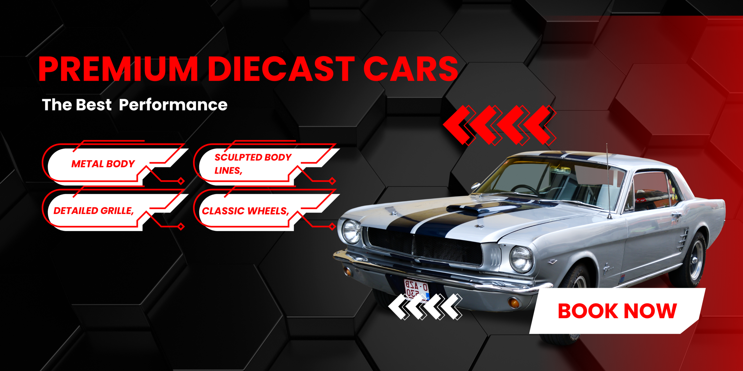 Red Black Modern Car Service Banner