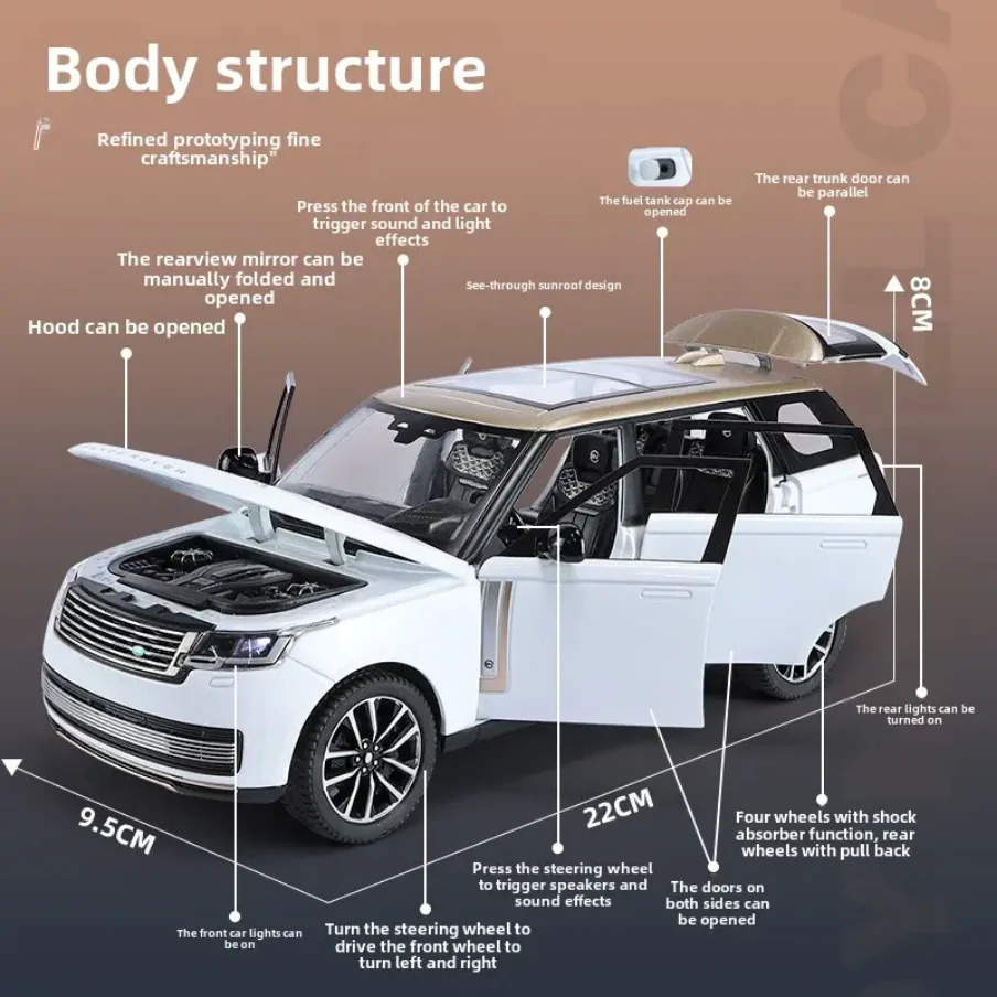 Range Rover Autobiography SV Metal Diecast Car 1:24 (20x8 cm) - Image 4