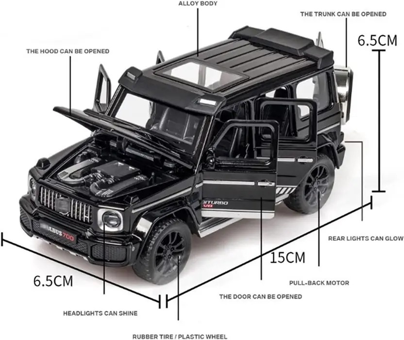 SKBD 1:32 Die-cast Metal Model Car Brabus Toy Cars black SKD (Black, Pack of: 1) - Image 3